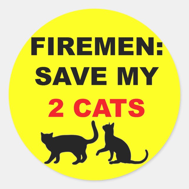 Sticker Rond En Coque de feu sauvez mes deux chats (Devant)