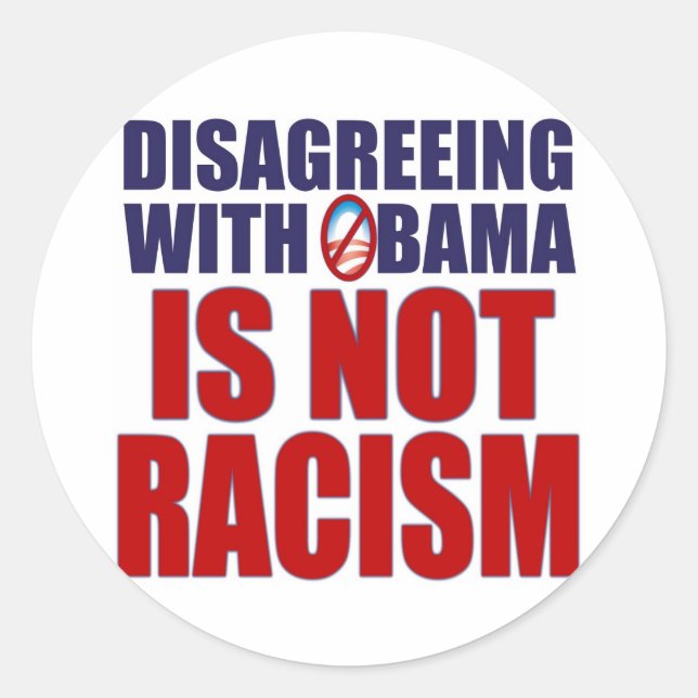 Sticker Rond En désaccord avec Obama (Devant)