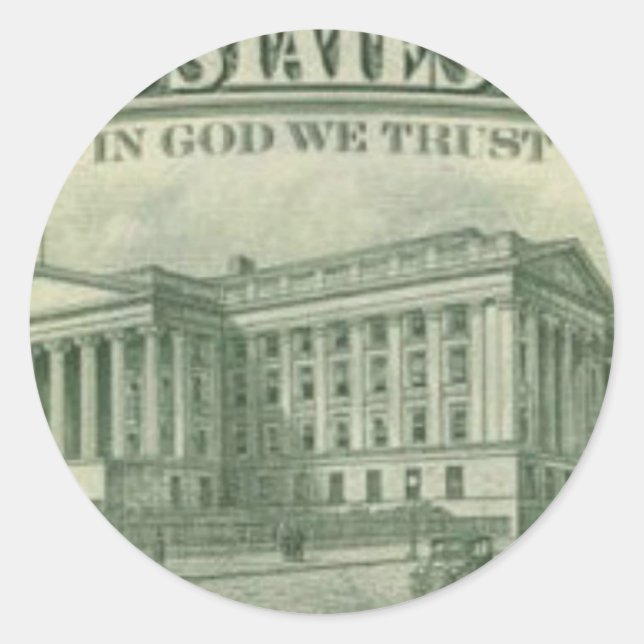 STICKER ROND EN DIEU NOUS AVONS CONFIANCE (Devant)