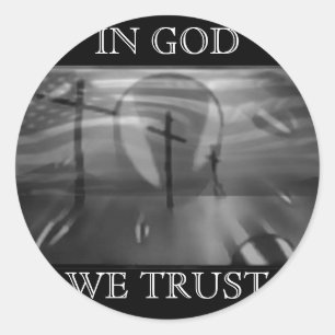 STICKER ROND EN DIEU NOUS AVONS CONFIANCE