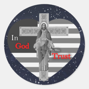 Sticker Rond En Dieu nous croyons