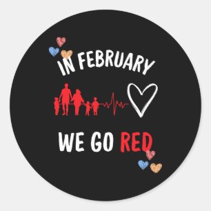 Sticker Rond En Février Nous Allons Le Mois De Santé De Coeur R
