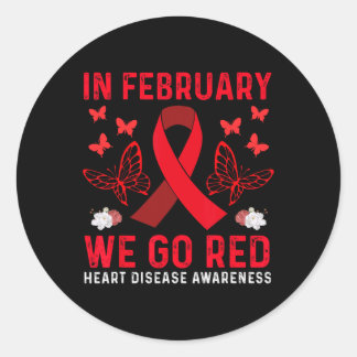 Sticker Rond En Février Nous Allons Red American Heart Disease 