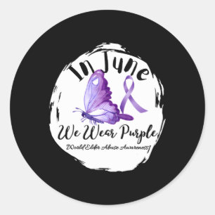 Sticker Rond En Juin, Nous Portons Violet World Elder Abuse Awa