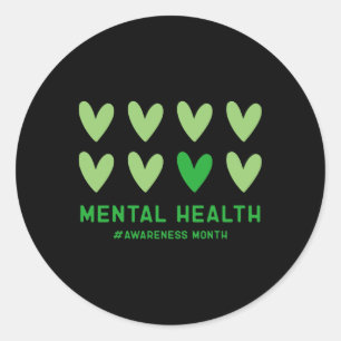 Sticker Rond En Mai, Nous Portons Le Mois Vert De Sensibilisati