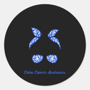 Sticker Rond En Mars Nous Portons Bleu Pour Colon Cancer Sensib