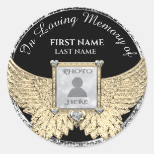 Sticker Rond En Mémoire Amoureuse Photo Memorial Diamond Look