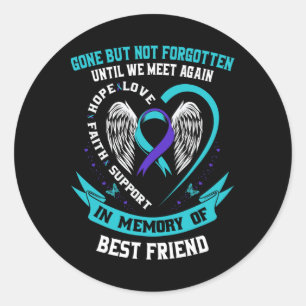 Sticker Rond En Mémoire De L'Amour Meilleur Ami Sensibilisation