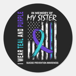 Sticker Rond En Mémoire De Ma Soeur Prévention Du Suicide