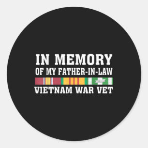 Sticker Rond En mémoire de mon beau-père Vietnam vétéran Us V