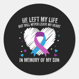 Sticker Rond En Mémoire De Mon Fils Amoureux Prévention Du Suic