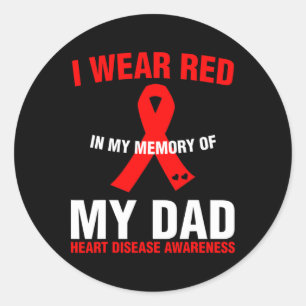 Sticker Rond En mémoire de mon père, cadeau de sensibilisation