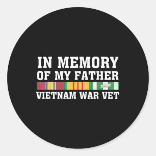 Sticker Rond En Mémoire De Mon Père Vietnam Vétérinaire Famille