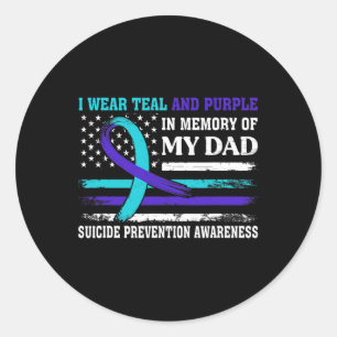 Sticker Rond En Mémoire De Papa Prévention Du Suicide Amer