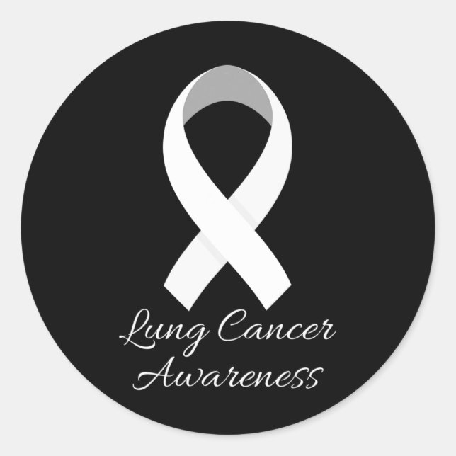 Sticker Rond En Novembre, Nous Portons Blanc Lung Cancer Sensib (Devant)