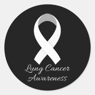 Sticker Rond En Novembre, Nous Portons Blanc Lung Cancer Sensib