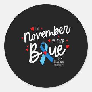 Sticker Rond En novembre, nous portons Blue1