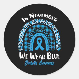Sticker Rond En Novembre Nous Portons Blue Rainbow Diabetes Awa