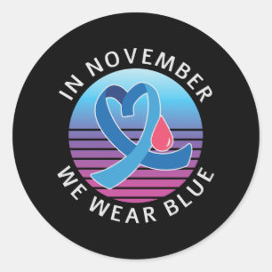 Sticker Rond En novembre, nous portons le mois de sensibilisati