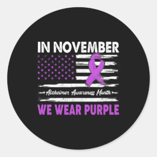 Sticker Rond En novembre, nous portons le violet Heimerheimer S