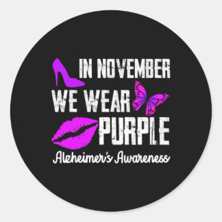 Sticker Rond En novembre, nous portons les lauréats de Purple H