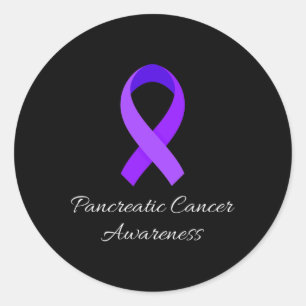 Sticker Rond En Novembre Nous Portons Violet Cancer Pancréatiqu