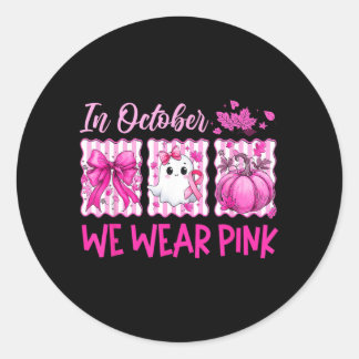 Sticker Rond en octobre nous portons un ruban fantôme contre le
