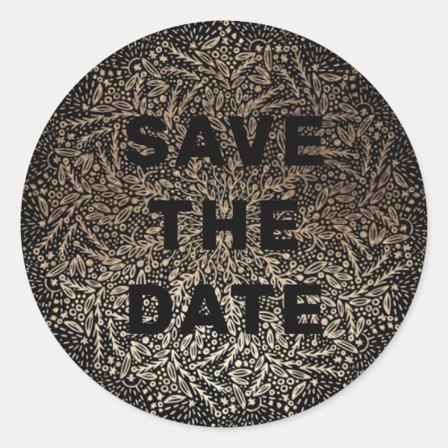 Sticker Rond En relief | Formelle Élégante Hiver Noir Huile (Devant)