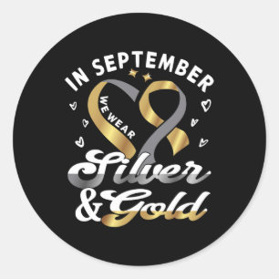 Sticker Rond En septembre, nous portons... ASL Deaf Fide Deaf A