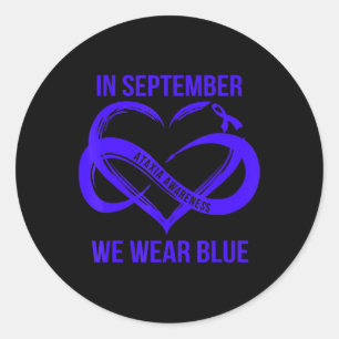 Sticker Rond En Septembre Nous Portons Bleu Ataxia Sensibilisat