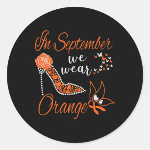 Sticker Rond En septembre We Wear Orange Leukemia Awareness Mon