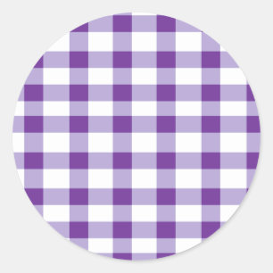 Sticker Rond En vichy violet
