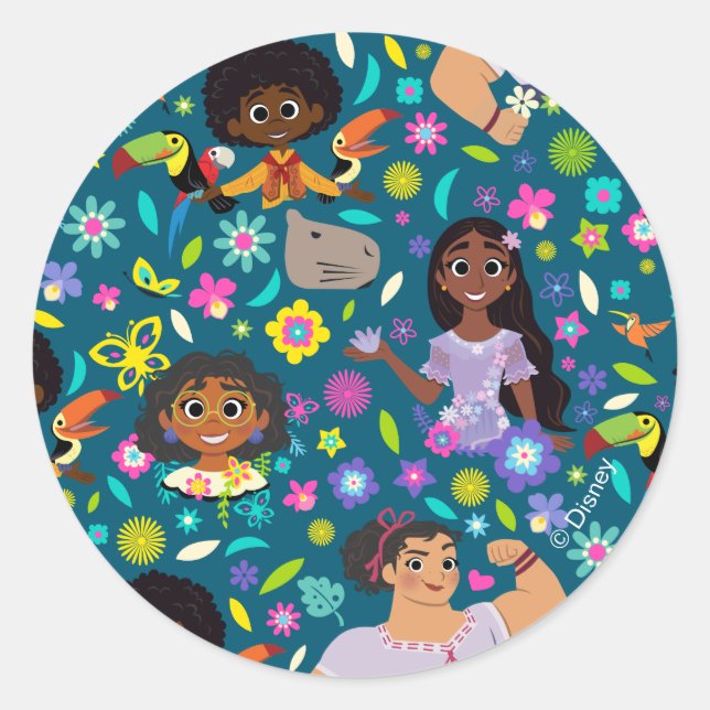 Sticker Rond Encanto | Floral Character Motif (Devant)