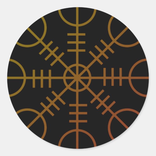 Sticker Rond Enchanted Aegishjalm Helm de Awe Rune (Devant)