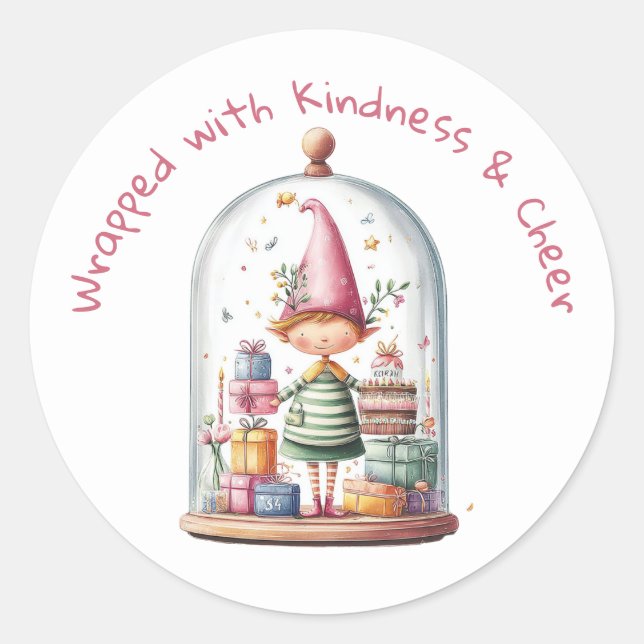 Sticker Rond Enchanted Elf | North Pole Christmas  (Devant)