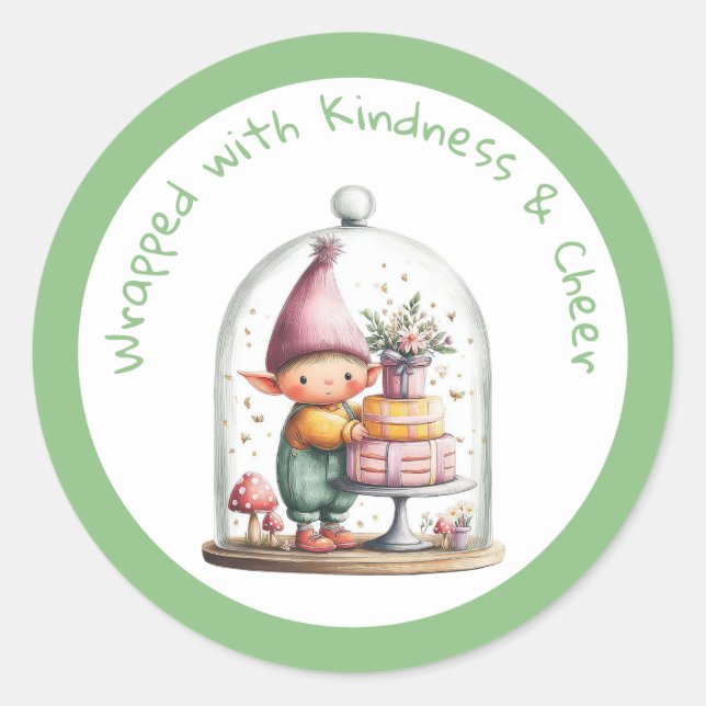 Sticker Rond Enchanted Elf | North Pole Christmas  (Devant)