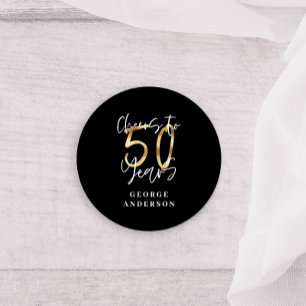 Sticker Rond encourage à 50 ans moderne noir et or