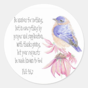 Sticker Rond Encouragement, Écriture, Bluebird joyeux
