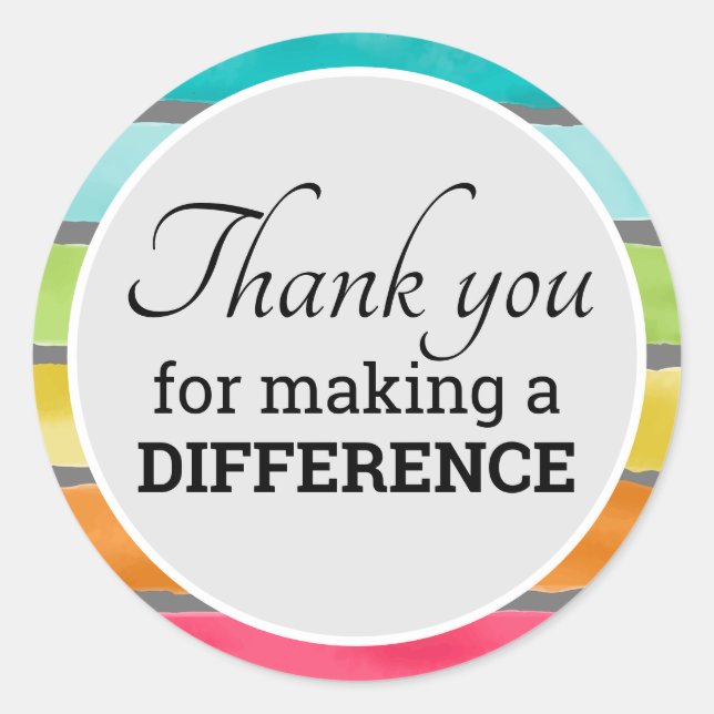 Sticker Rond Encouragement Merci de faire une différence (Devant)