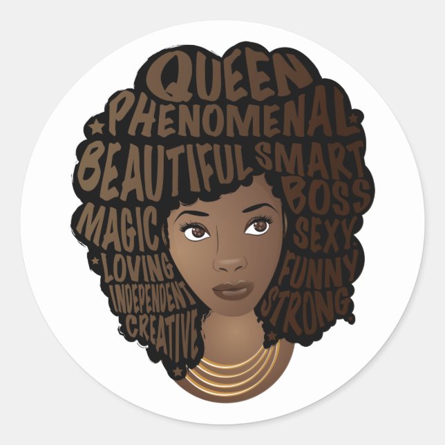 Sticker Rond Encourager les femmes noires (Devant)