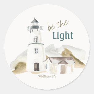 Sticker Rond Encouragez la citation de la foi ‘Be the Light’ Li