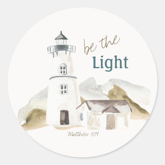 Sticker Rond Encouragez la citation de la foi ‘Be the Light’ Li (Devant)