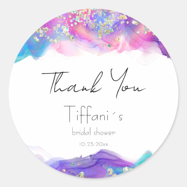 Sticker Rond Encre amusante avec Fête des mariées de Parties sc (Devant)