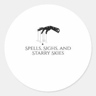 Sticker Rond Encre Whimsigoth – Forêts Mystiques, Lunes & Magie