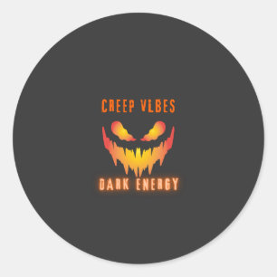 Sticker Rond Énergie sombre vibes flippants _ Mode streetwear h