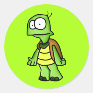 Sticker Rond Énergique la tortue