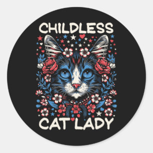 Sticker Rond Enfant Chat Lady Amusante Amoureux des chats 4