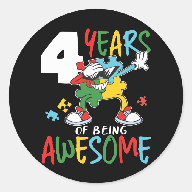 Sticker Rond Enfant De 4 Ans Garçon Ou Fille Sensibilisation su (Devant)