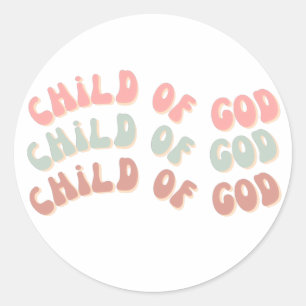 Sticker Rond Enfant de Dieu Vagues rétro