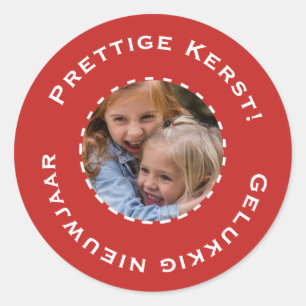 Sticker Rond Enfant de Noël avec photo